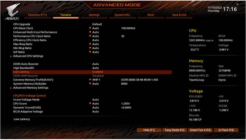 XMP DDR5-8000