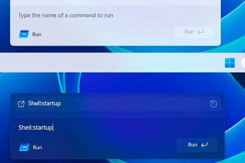 hộp thoại Run trên Windows 11