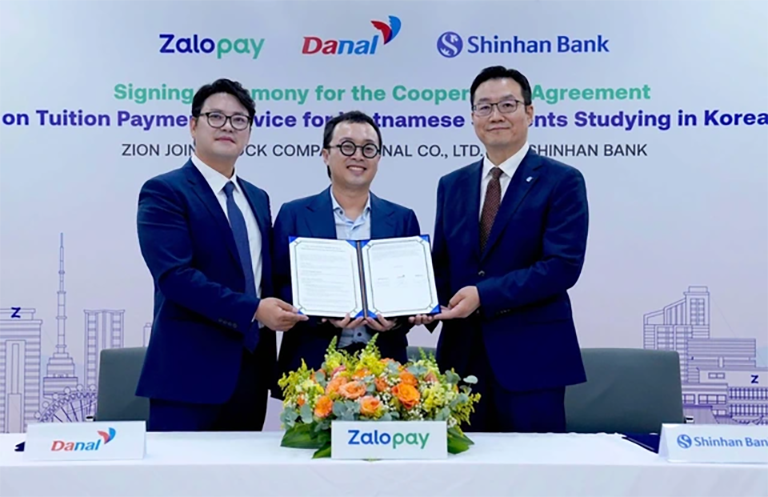 Zalopay hợp tác Danal và Shinhan Bank ra mắt dịch vụ thanh toán học phí quốc tế
