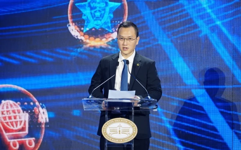 Ông Nguyễn Anh Cương - Phó Cục trưởng Cục Viễn thông, Bộ Khoa học và Công nghệ phát biểu tại sự kiện. 