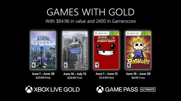 Microsoft đã tiết lộ những trò chơi của tháng 6 cho Xbox Live Gold
