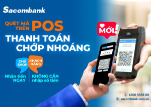 Sacombank tích hợp mã QR đa năng ngay trên máy POS