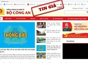 Giả mạo website Bộ công an giả nhằm chiếm đoạt tài sản