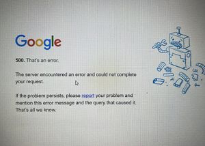 Google bị sập trên toàn cầu