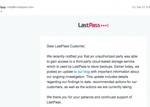 LastPass lại cảnh báo khách hàng vì bị đánh cắp dữ liệu