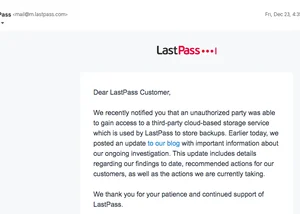 LastPass lại cảnh báo khách hàng vì bị đánh cắp dữ liệu