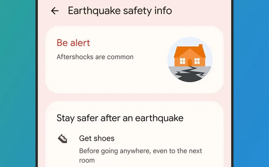 Bật tính năng cảnh báo động đất trên Android