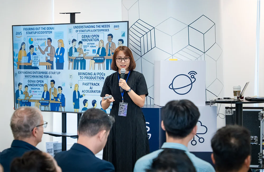 Laura Nguyễn, Giám đốc điều hành GenAI Fund, tại sự kiện GenAI Open Innovation Vietnam 2025 vào ngày 3/7/2025
